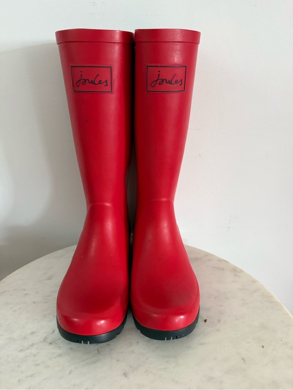 Joules Bright Red Tall Roll-Up Rain Boots Women’s Size 6